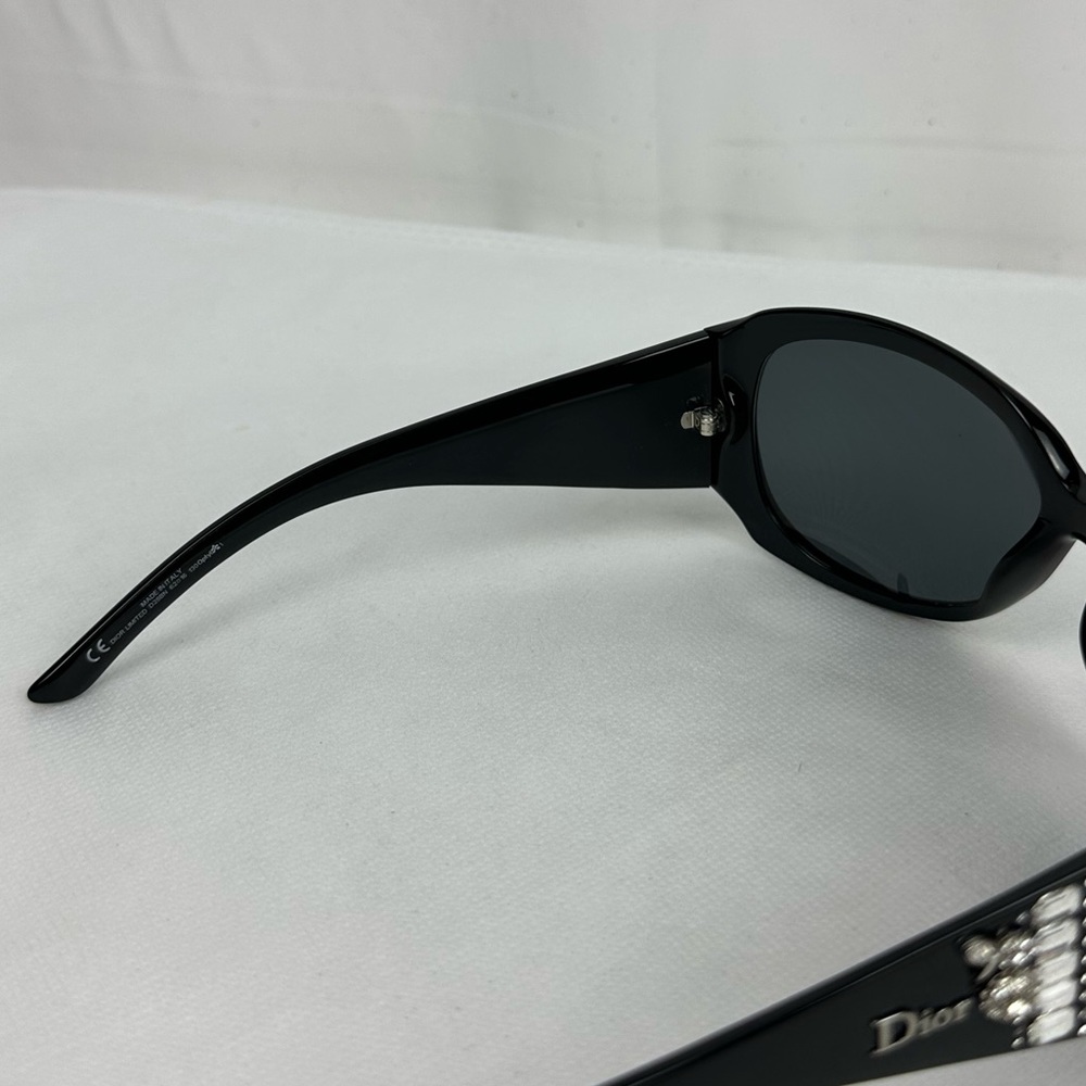 Dior Limited Swarovski Crystals Black Acetone Tinted Oversized Sunglasses - Picture 9 of 11